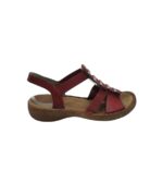 Sandale dama Rieker, 39, imitatie de piele, material textil, rosu