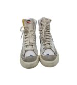 Tenisi barbati Nike, 44, imitatie de piele, piele intoarsa, alb - imagine 3