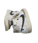 Tenisi barbati Nike, 44, imitatie de piele, piele intoarsa, alb - imagine 4