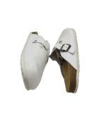 Saboti dama 38, imitatie de piele, piele, alb - imagine 4