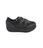 Pantofi dama 42, material textil, piele, negru