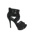 Sandale dama Catwalk, 38, material textil, negru
