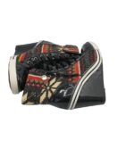 Botine dama 36, imitatie de piele, material textil, negru multicolor - imagine 4