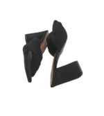 Saboti dama Linzi, 38, material textil, negru - imagine 4