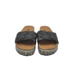 Saboti dama 39, imitatie de piele, negru - imagine 3