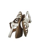 Sandale dama 41, imitatie de piele, alb - imagine 4