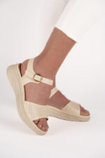 Sandale dama Lady Cloud Step , imitatie de piele,  bej - imagine 6