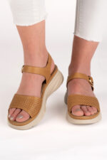 Sandale dama Lady Cloud Step , imitatie de piele, crem - imagine 4
