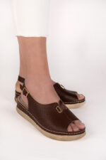 Sandale dama Lady Lumia , imitatie de piele, maro
