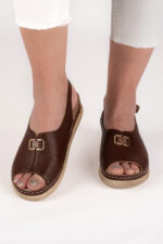 Sandale dama Lady Lumia , imitatie de piele, maro - imagine 4