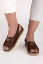 Sandale dama Lady Lumia , imitatie de piele, maro - imagine 6