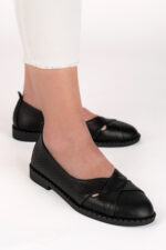 Balerini dama Lady Emerald , imitatie de piele, negru - imagine 4