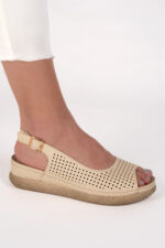 Sandale dama Lady Accent Brown , imitatie de piele, bej - imagine 2