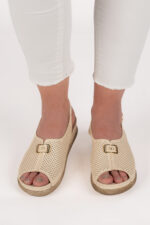 Sandale dama Lady Lumia , imitatie de piele, bej - imagine 4