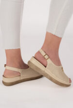Sandale dama Lady Lumia , imitatie de piele, bej - imagine 5
