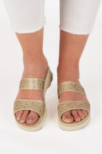 Saboti dama Lady Appry , imitatie de piele, crem - imagine 4