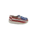 Mocasini copii Dude, 31, material textil, alb albastru rosu