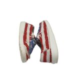 Mocasini copii Dude, 31, material textil, alb albastru rosu - imagine 4