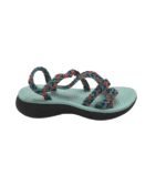 Sandale dama 39, material textil, albastru