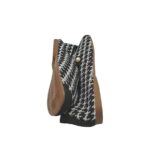 Balerini dama 41, material textil, alb negru - imagine 3