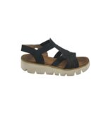 Sandale dama Rieker, 40, imitatie de piele, material textil, negru