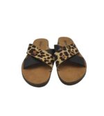 Saboti dama Kasara, 39, imitatie de piele, material textil, negru maro - imagine 3