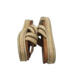 Saboti dama Catwalk, 39, imitatie de piele, material textil, bej - imagine 4