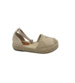 Sandale dama 37, material textil, crem