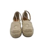 Sandale dama 37, material textil, crem - imagine 3