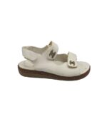 Sandale dama 41, imitatie de piele, alb
