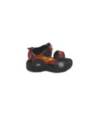 Sandale copii  25, imitatie de piele, material textil, rosu negru