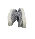 Espadrile dama H&M, 39, material textil, alb albastru - imagine 4