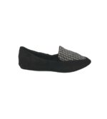 Mocasini dama Cocon, 40, material textil, negru alb