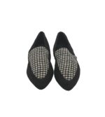 Mocasini dama Cocon, 40, material textil, negru alb - imagine 3