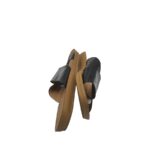 Saboti dama 36, imitatie de piele, negru - imagine 4