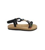 Sandale dama 40, material textil, negru