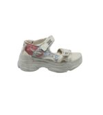 Sandale dama Fashion, 38, imitatie de piele, material textil, alb