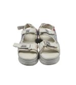 Sandale dama Fashion, 38, imitatie de piele, material textil, alb - imagine 3