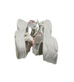 Sandale dama Fashion, 38, imitatie de piele, material textil, alb - imagine 4