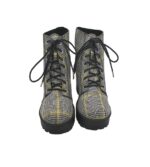 Botine dama H&M, 38, material textil, gri - imagine 3