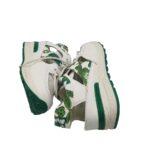 Adidasi dama 38, imitatie de piele, material textil, alb verde - imagine 4