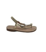 Sandale dama 41, imitatie de piele, auriu