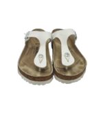 Saboti dama Birkenstock, 40, imitatie de piele, alb - imagine 3