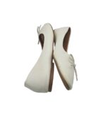 Balerini dama Jumex, 41, imitatie de piele, alb - imagine 4