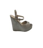 Sandale dama 38, piele intoarsa, gri