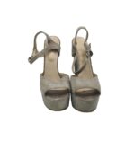 Sandale dama 38, piele intoarsa, gri - imagine 3