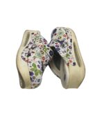 Saboti dama  Terlik Sabo, 39, imitatie de piele, alb multicolor - imagine 4