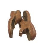 Sandale dama 40, imitatie de piele, maro - imagine 4