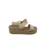 Sandale dama 37, material textil, bej