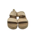 Sandale dama 37, material textil, bej - imagine 3